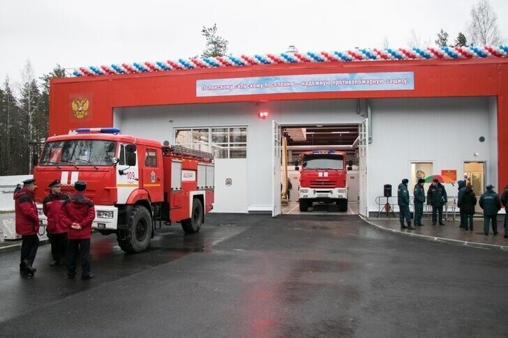 Новое пожарное депо построено в поселке Семиозерье Выборгского района Ленобласти