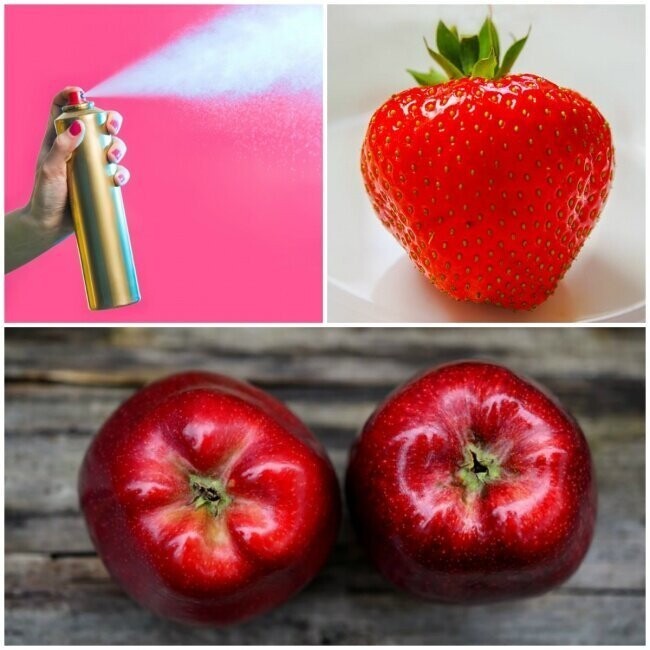 Дезодорант заставляет фрукты выглядеть более свежими и блестящими
