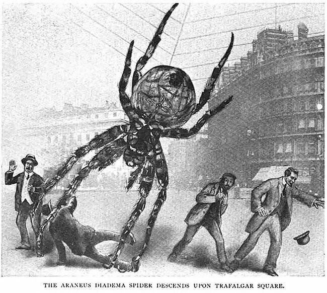 В 1909 году лондонский журнал представил, что произойдет, если гигантские насекомые нападут на город