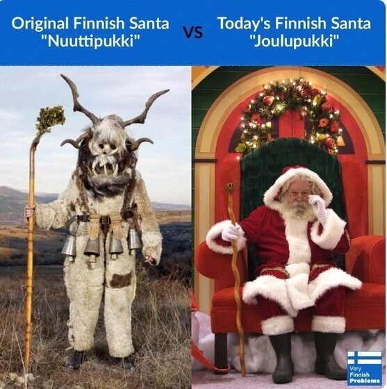 Настоящий финский Дед Мороз vs Современный его образ