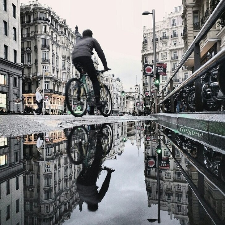 Велосипедист в Мадриде