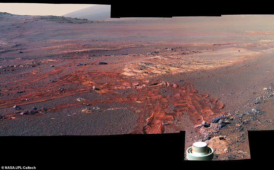 Потрясающая панорама Марса: кладбище марсохода Opportunity