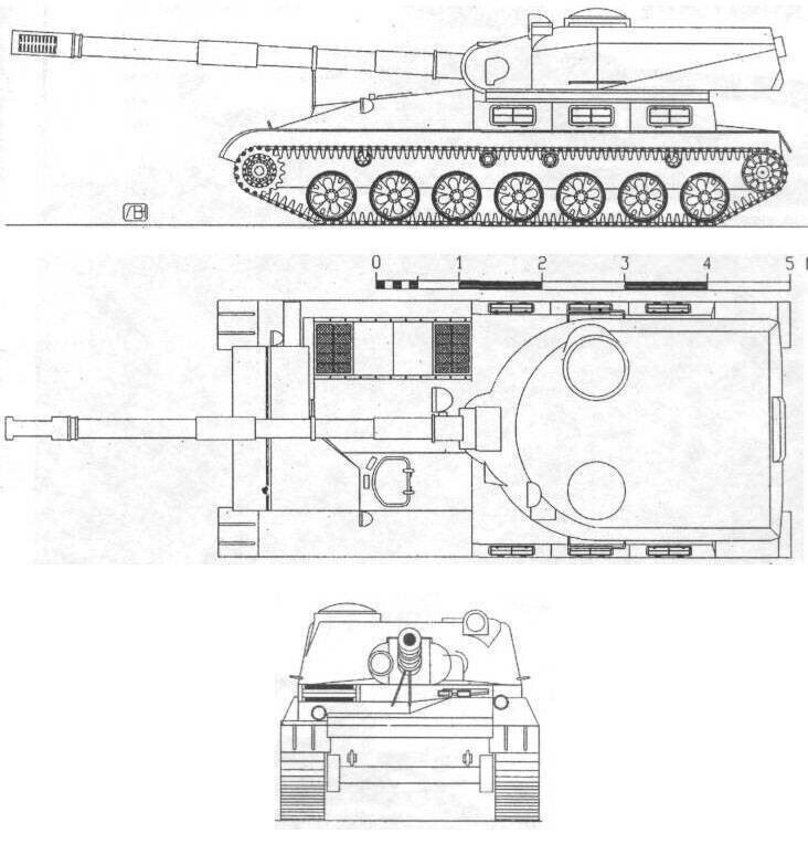 Схема «Объекта 120» с пушкой М-69