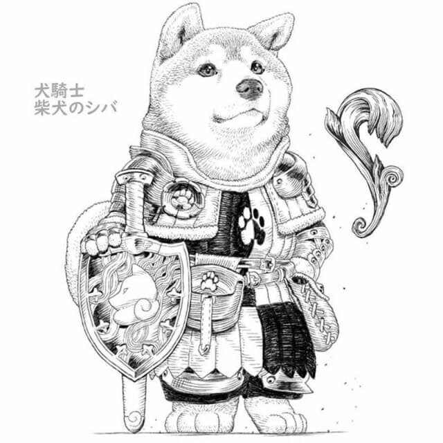 Японский художник изобразил домашних животных в роли благородных рыцарей