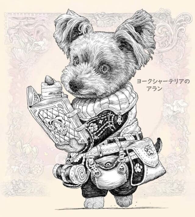 Японский художник изобразил домашних животных в роли благородных рыцарей