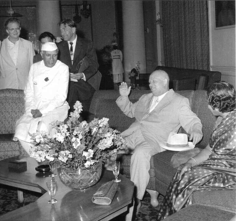 Н.С. Хрущев и Джавахарлал Неру. Дели. Индия. 1960 г.
