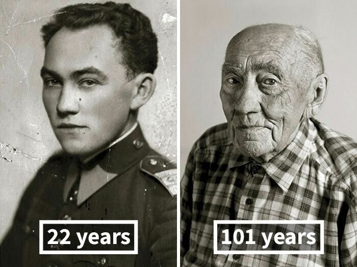 Прокоп Вейделек, 22 года (во время военной присяги) и 101 год.