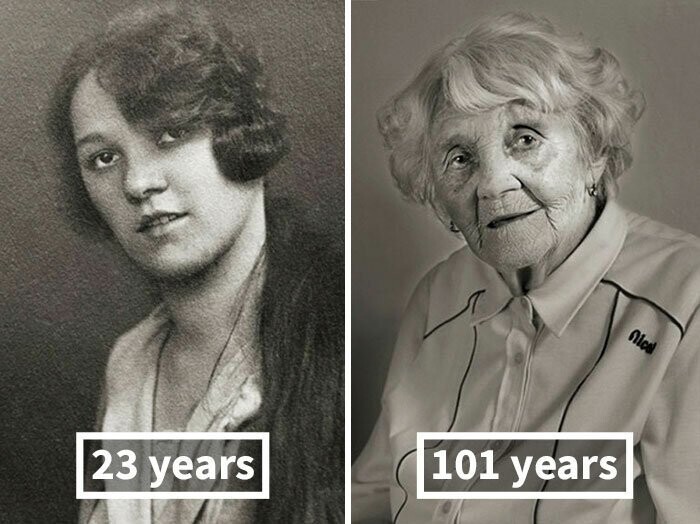 Власта Чижкова, 23 года (окончила старшую школу для девочек) и 101 год.