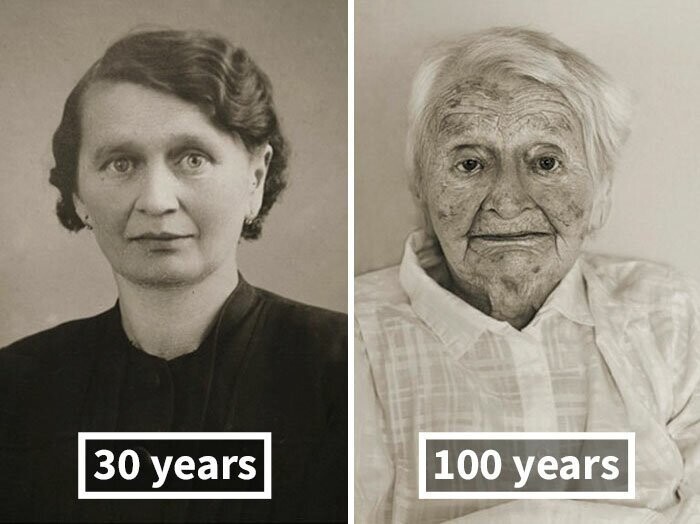 Анна Похобрадска, около 30 лет и 100 лет.