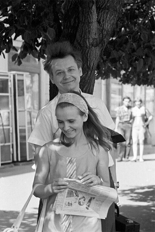 Олег Табаков с супругой Людмилой Крыловой, 1972 год 
