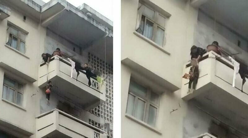 Миссия невыполнима: Бабушка свесила своего 7-летнего внука с балкона, чтобы спасти кошку