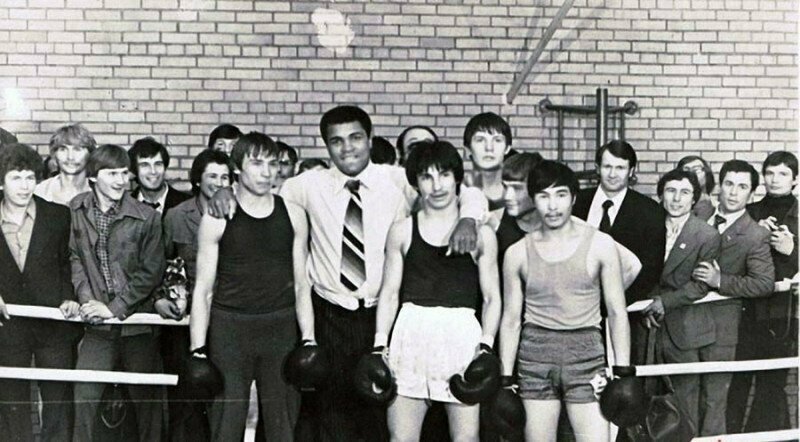 Мухаммед Али на встрече со студентами и преподавателями в Центральном институте физкультуры, 1978 год, СССР