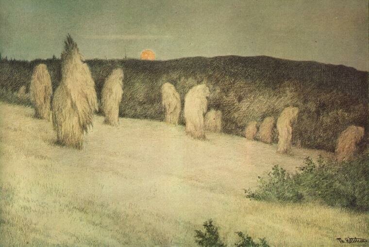 «Снопы пшеницы в лунном свете», около 1900.