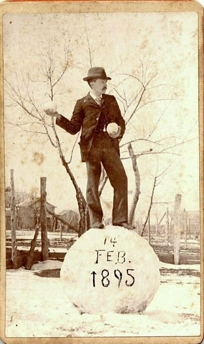 «Сфотай, типа я снеговик». Подарок любимой на День Св. Валентина, Лондон, 1895 год.