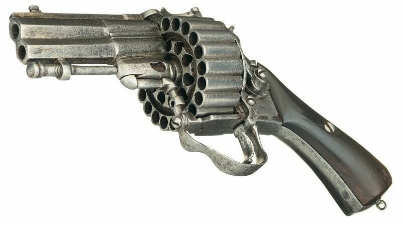 Уникальный двуствольный 30-тизарядный револьвер