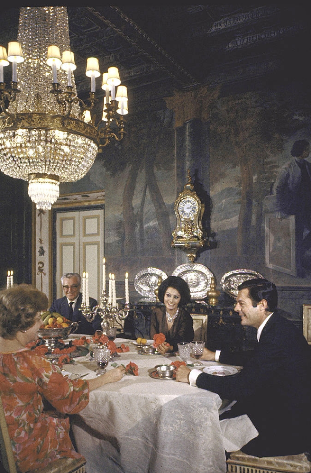 Ужин с Витторио Де Сика, его супругой и Марчелло Мастроянни