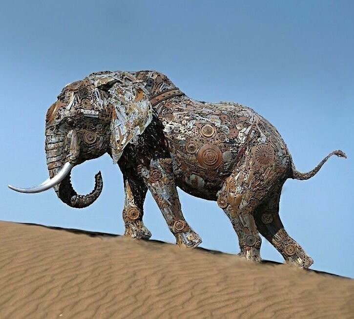 Cкульптуры животных из металлолома от Hasan Novrozi