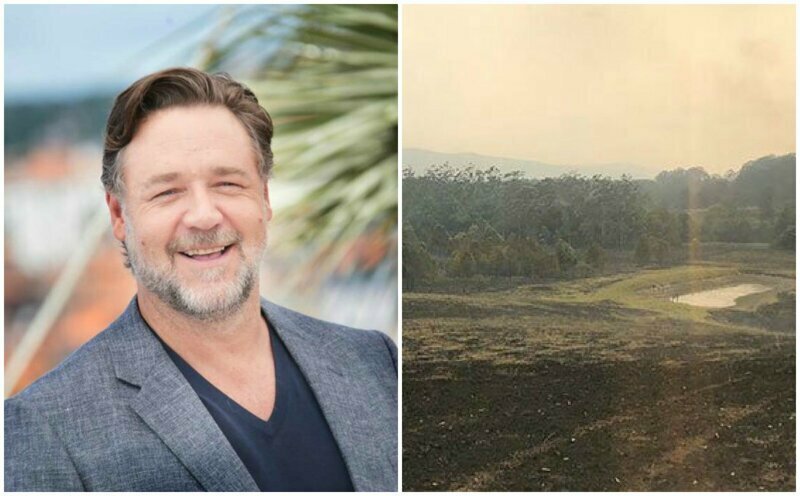 Рассел Кроу показал свою ферму в Австралии до и после дождей