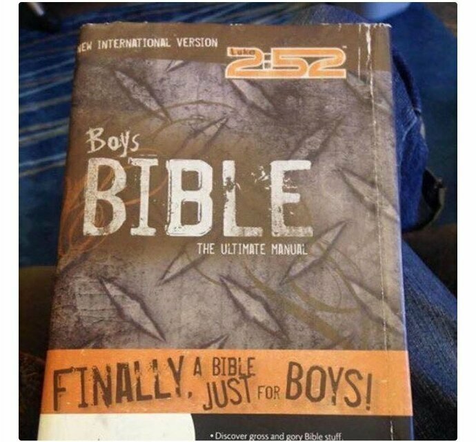 А вот и Библия для мальчиков! Уж сюда-то точно прелюбодеяние не вошло!