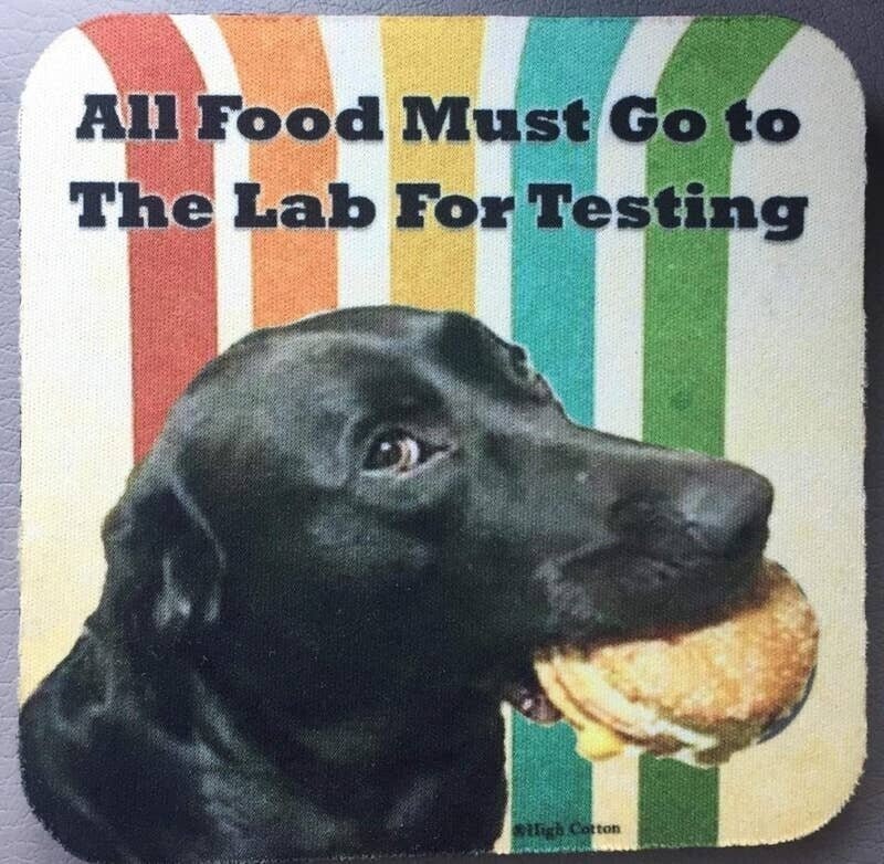Лучший коврик для мыши: "Вся еда должна отправляться в лабораторию на тестирование!"