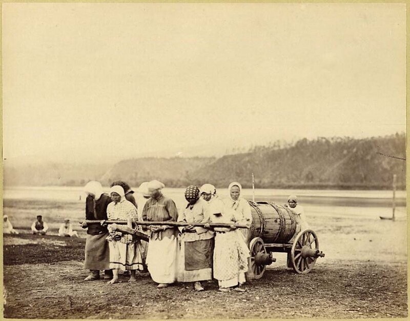 Подвоз воды в тюрьму и огороды, Нерчинская каторга, 1891.