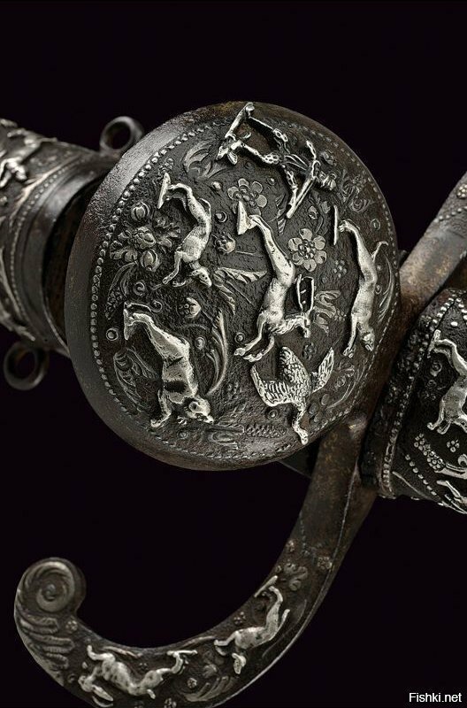 Прекрасный Охотничий Меч с серебряной инкрустацией, Франция, 1580 г