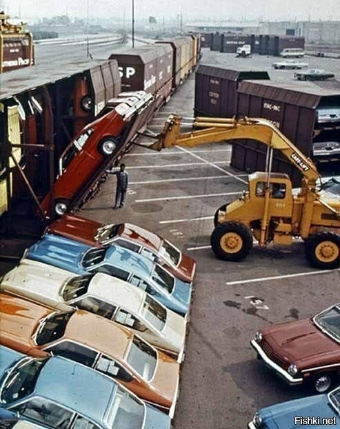 Погрузка автомобилей в 70-е