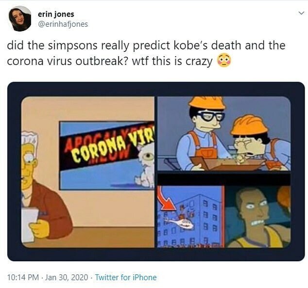 "Симпсоны" действительно предсказали гибель Коби и вспышку коронавируса? Черт побери, с ума сойти!"