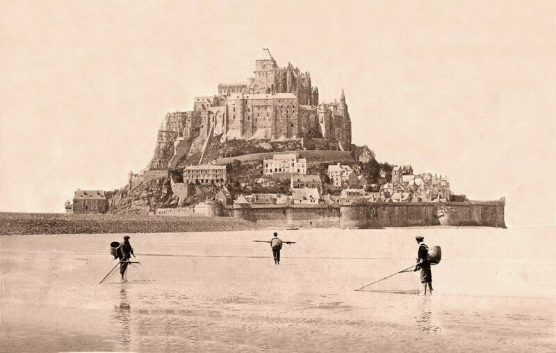 Рыбаки недалеко от Мон-Сен-Мишель, Нормандия, Франция, 1889 год.
