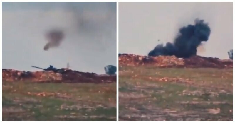 Броня крепка: опубликовано видео попадания противотанковой ракеты в Т-90А