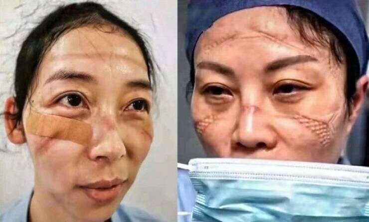 Китайская медсестра города Ухань после рабочей смены