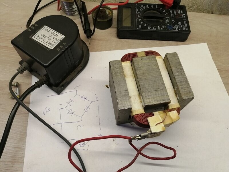 Мой очередной эксперимент с трансформатором от микроволновки