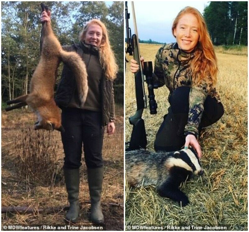 "Кровожадные стервы!": близняшек из Дании затравили за фото с охотничьими трофеями