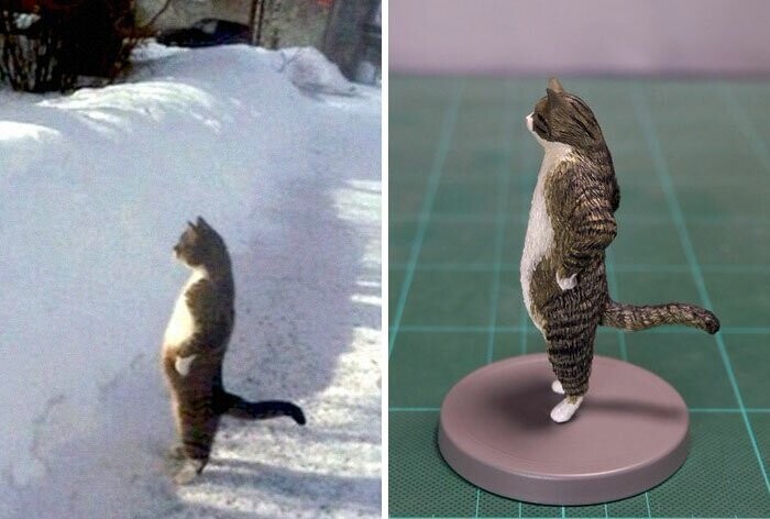 Японский художник превращает мемы с животными в скульптуры