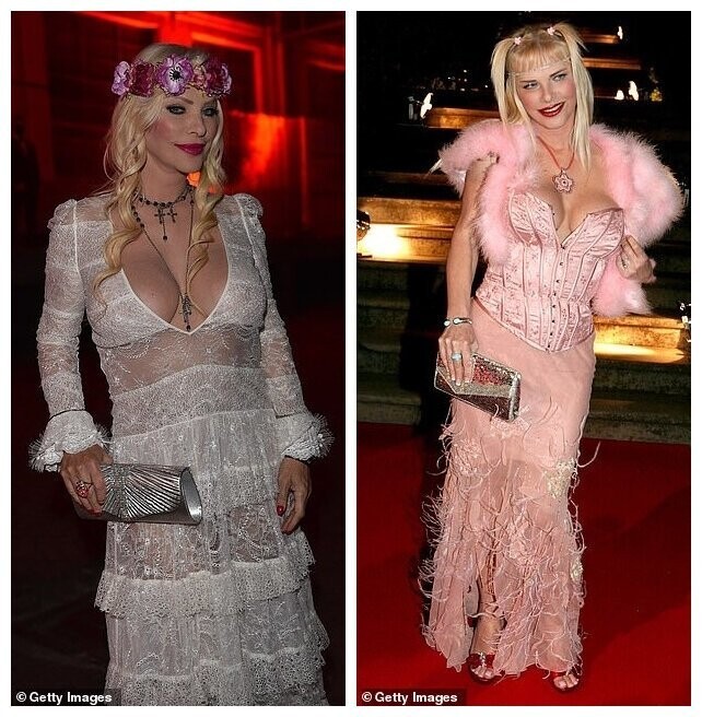 Слева - на Миланской неделе моды в 2015 году, справа- на вечеринке по случаю 80-летия Хью Хефнера в 2006 году