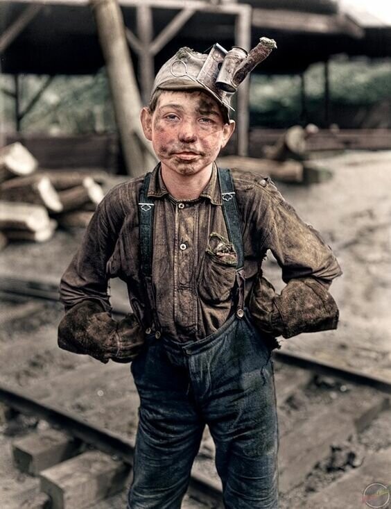 11-ти летний работник угольной шахты, 1908 год