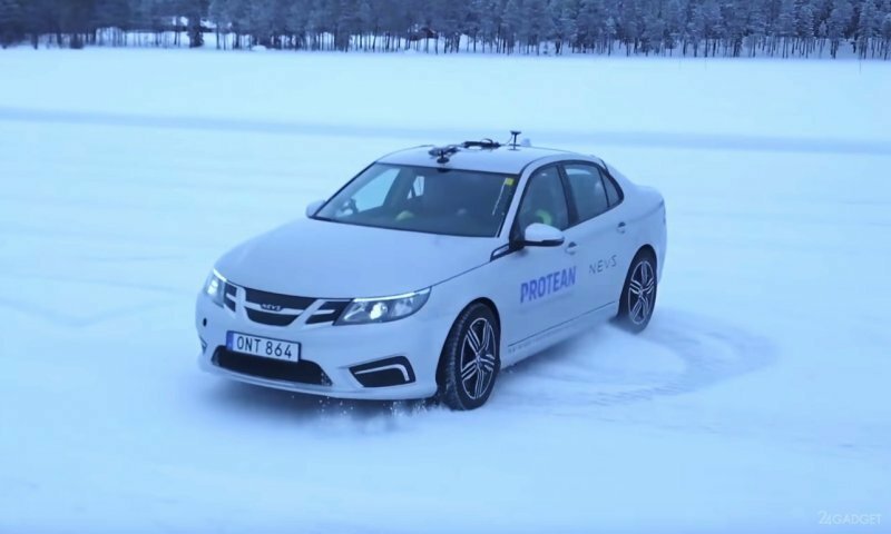 Электроседан Saab NEVS 9-разворачивается на месте (видео)