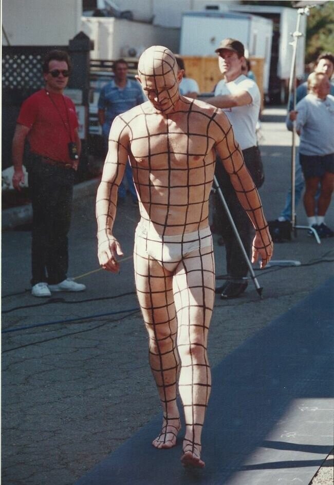 Роберт Патрик на съёмках "Терминатор 2: Судный день", 1991 год 
