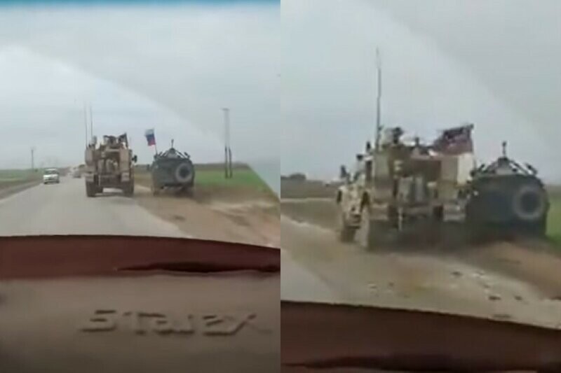 Не поделили дорогу: броневик США  в Сирии попытался столкнуть на обочину российский "Тигр"