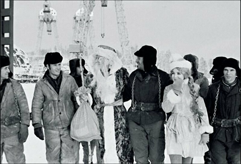 Строители Усть-Илимской ГЭС, Иркутская область, 1971