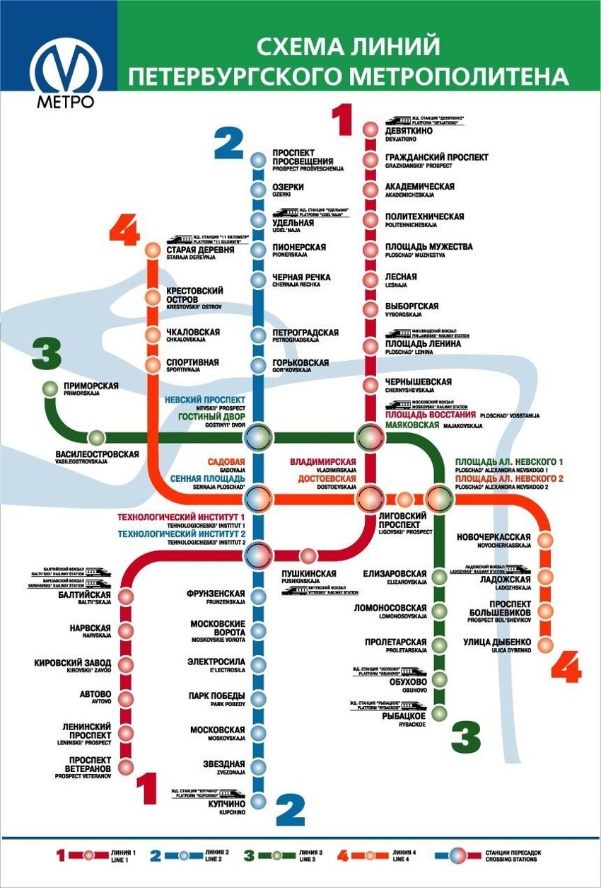 Новая схема метро петербурга