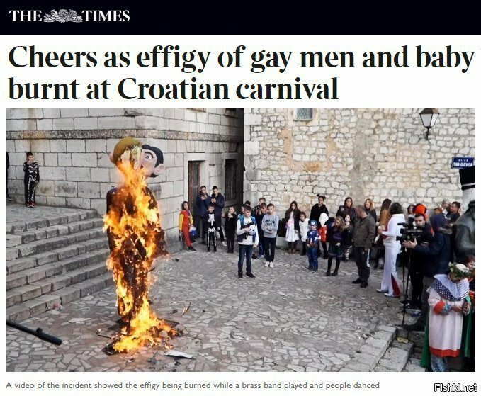 Традиционный карнавал в хорватском городе Имотски закончился сожжением чучел ...