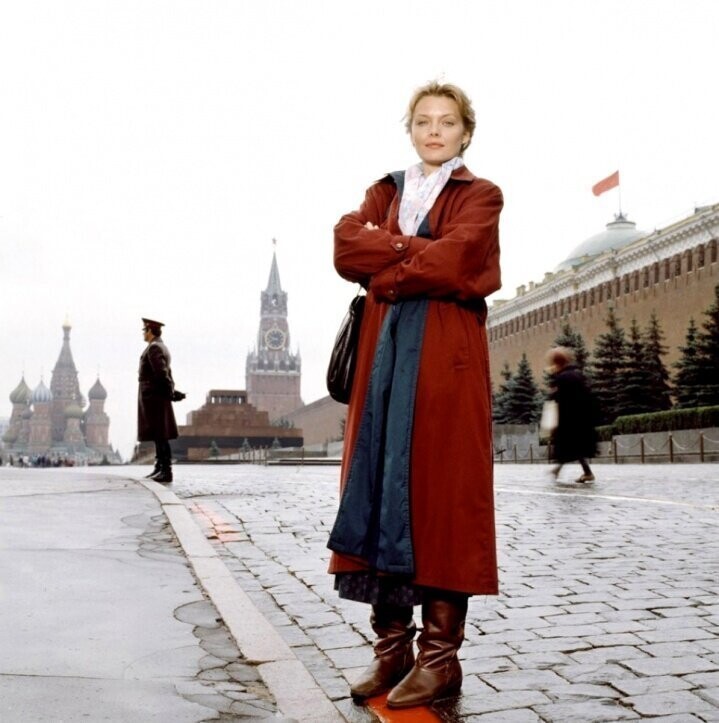 Мишель Пфайффер на Красной площади (1990 год, съёмки фильма "Русский дом")