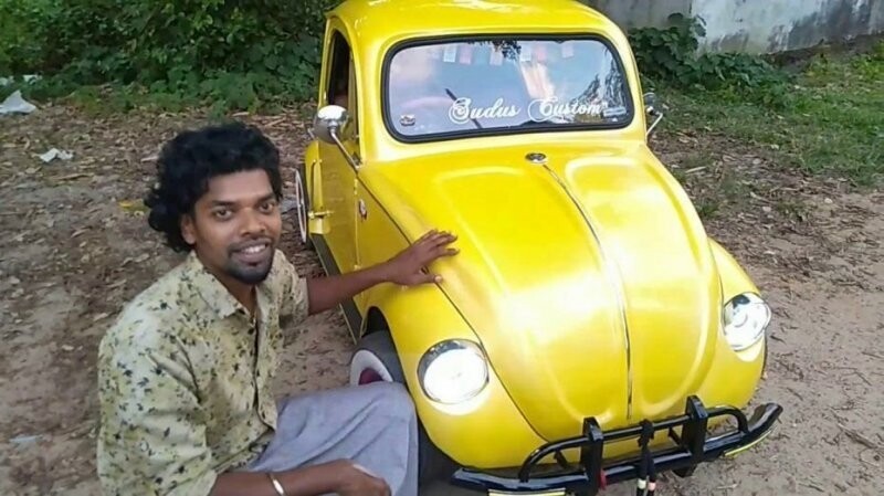 Умелец из Индии создал самодельный Volkswagen Beetle с двигателем от мотоцикла