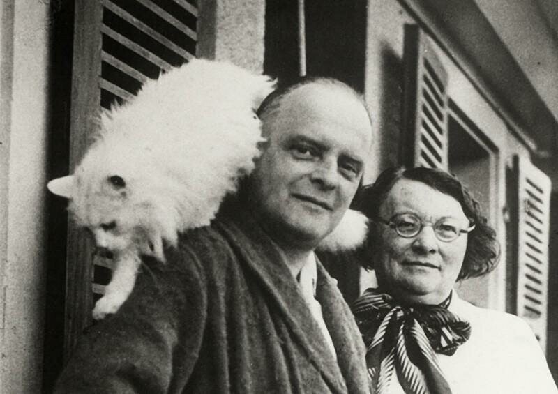 Пауль Клее с котиком Бимбо.