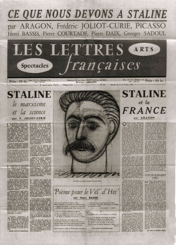Портрет Иосифа Сталина, нарисованный Пабло Пикассо всвязи с его кончиной в 1953 году.