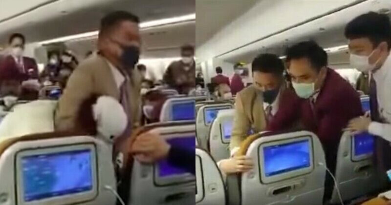 Из-за задержки рейса китаянка возмутилась, обкашляла и подралась с членами экипажа самолета