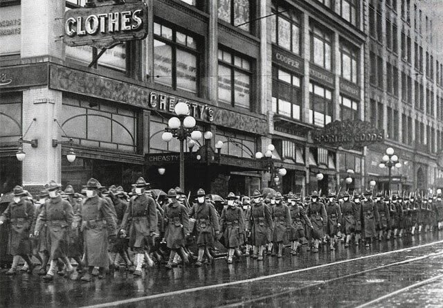 39-й пехотный полк на марше в Сиэттле, 1918