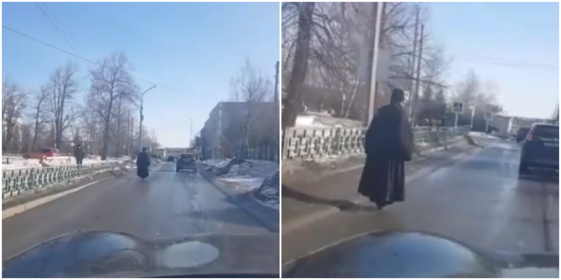 Жители Урала заметили «парящего» священника на моноколесе