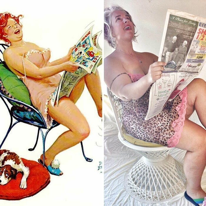 Женщина воссоздаёт классические пинап-иллюстрации 1950 годов